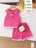 CONJUNTO CON SHORT Y BORDES BLANCOS DE NIÑA