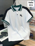 CAMISA BLANCA CON VERDE DE NIÑO