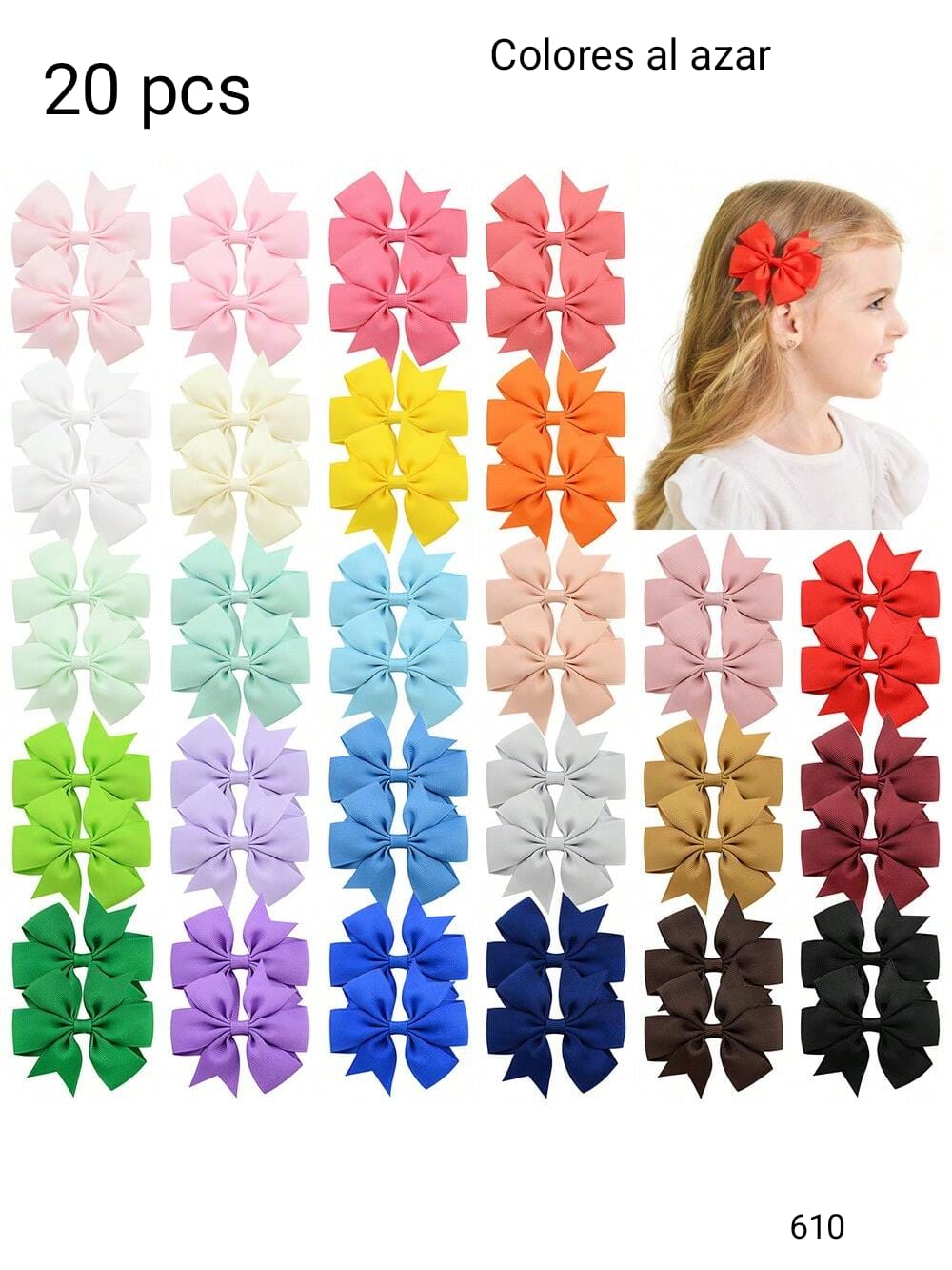 SET DE 20 PIEZAS DE GANCHOS DE COLORES