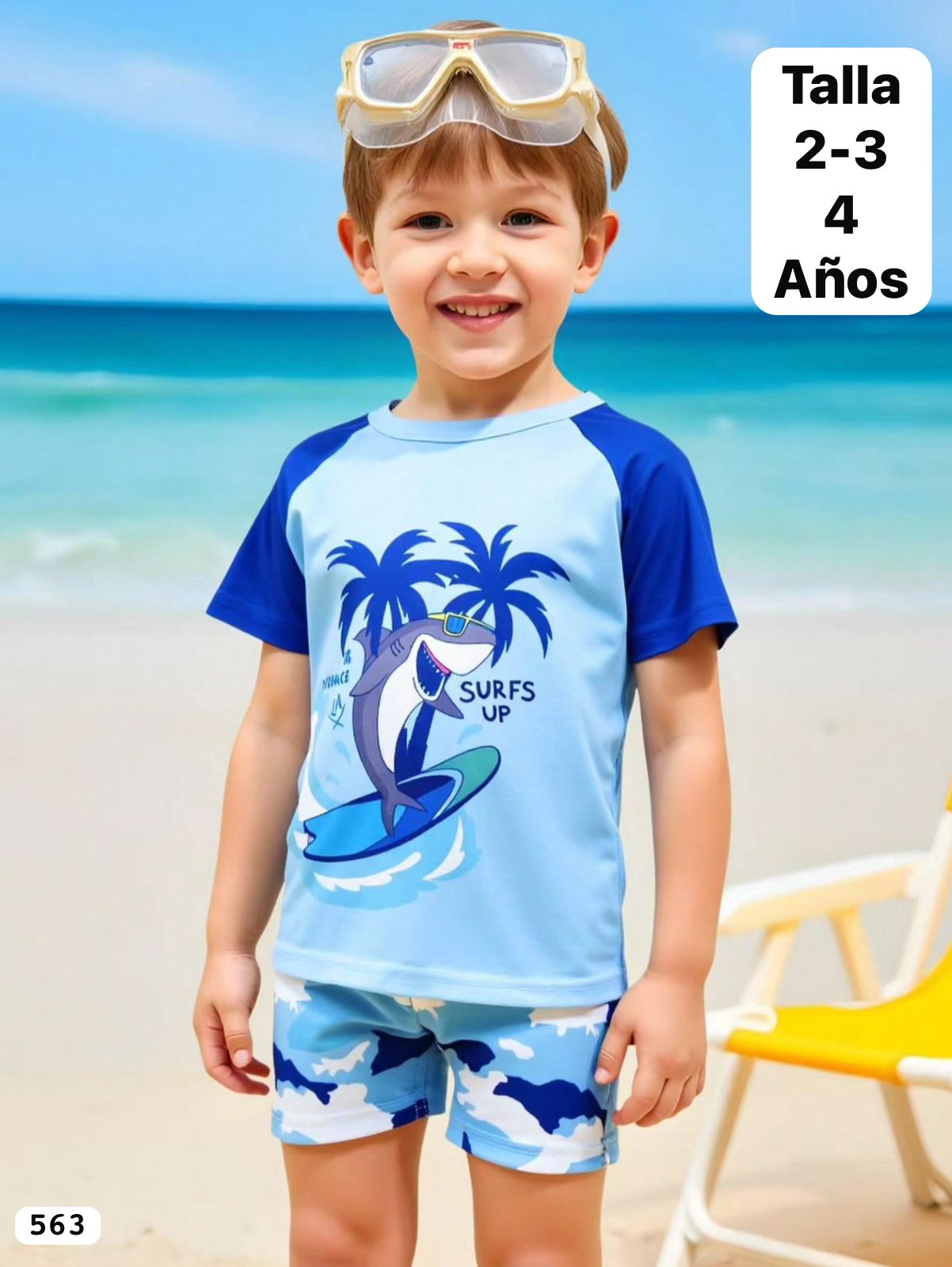 CAMISA DE TIBURON + SHORT DE PLAYA DE NIÑO