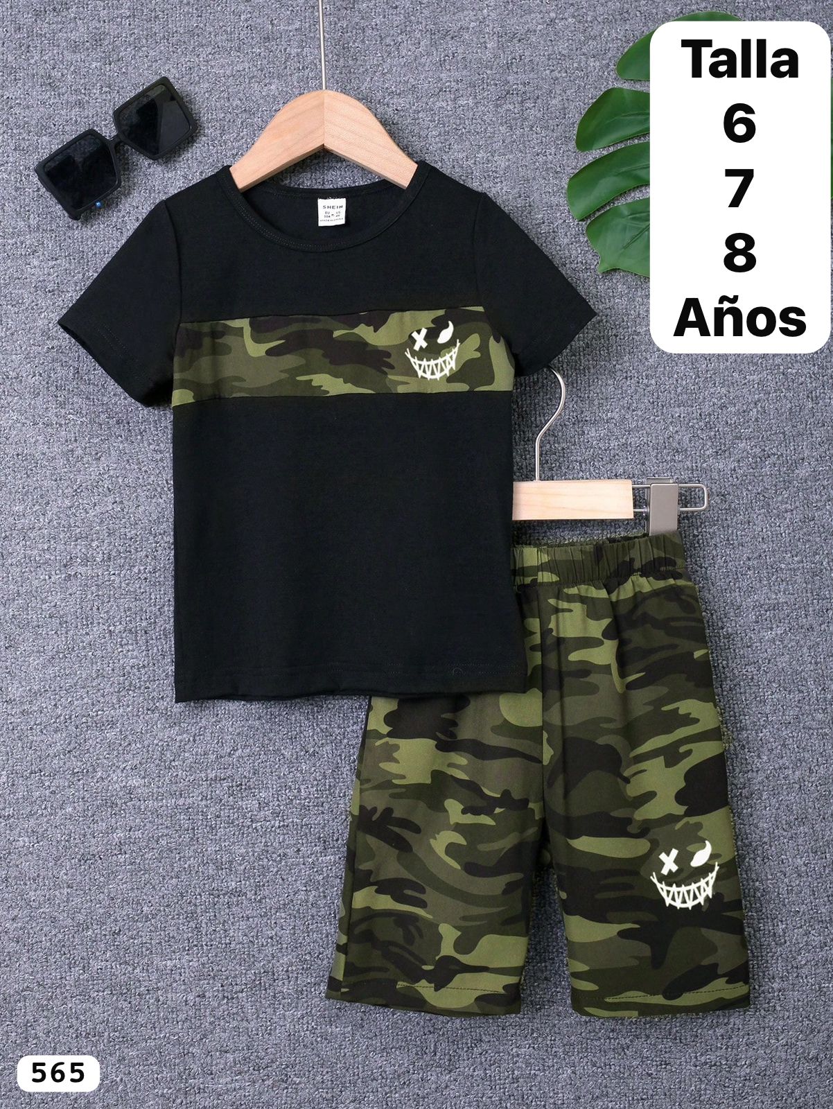 CONJUNTO DE SHORT VERDE DE NIÑO