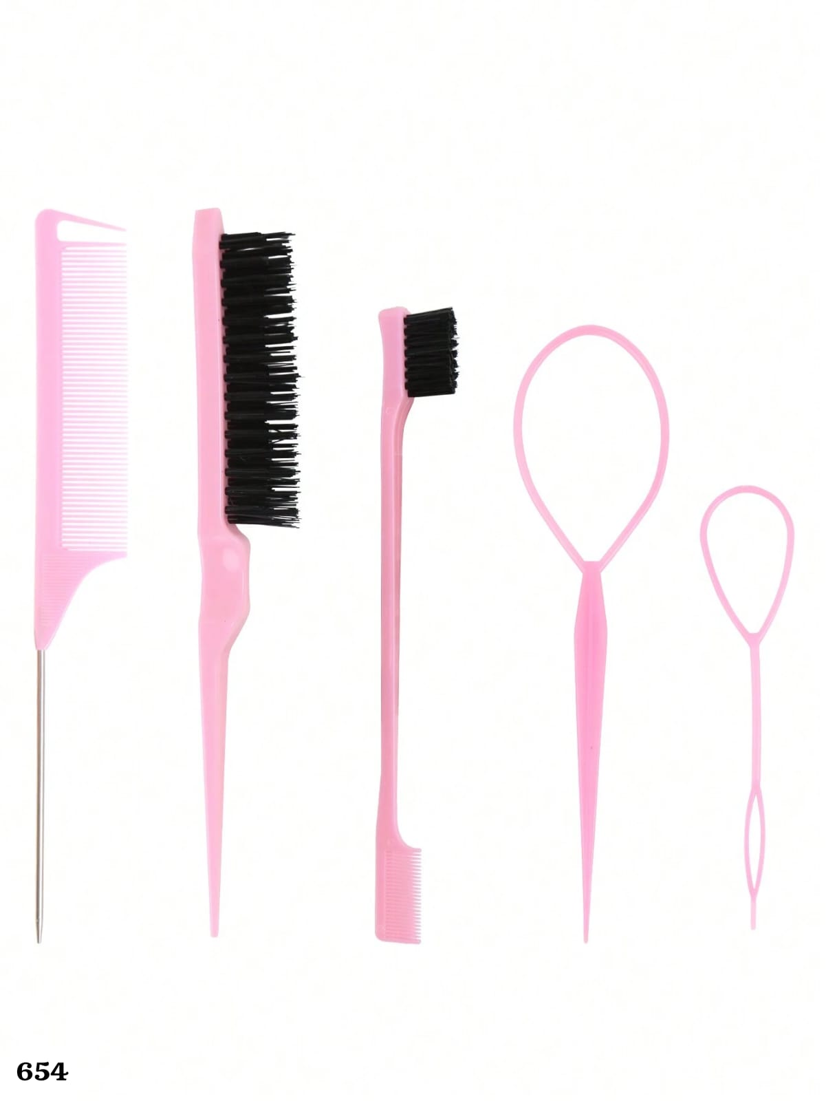 SET ROSADO DE PEINES PARA PEINADOS