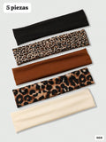 5 PIEZAS DE VINCHAS DE ANIMAL PRINT