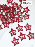 10 PIEZAS DE ESTRELLITAS ROJO CON BRILLO
