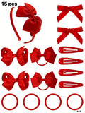 15 PIEZAS DE ACCESORIOS ROJOS DE NIÑA