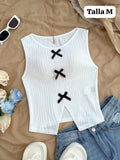 BLUSA BLANCA CON CHONGOS NEGROS
