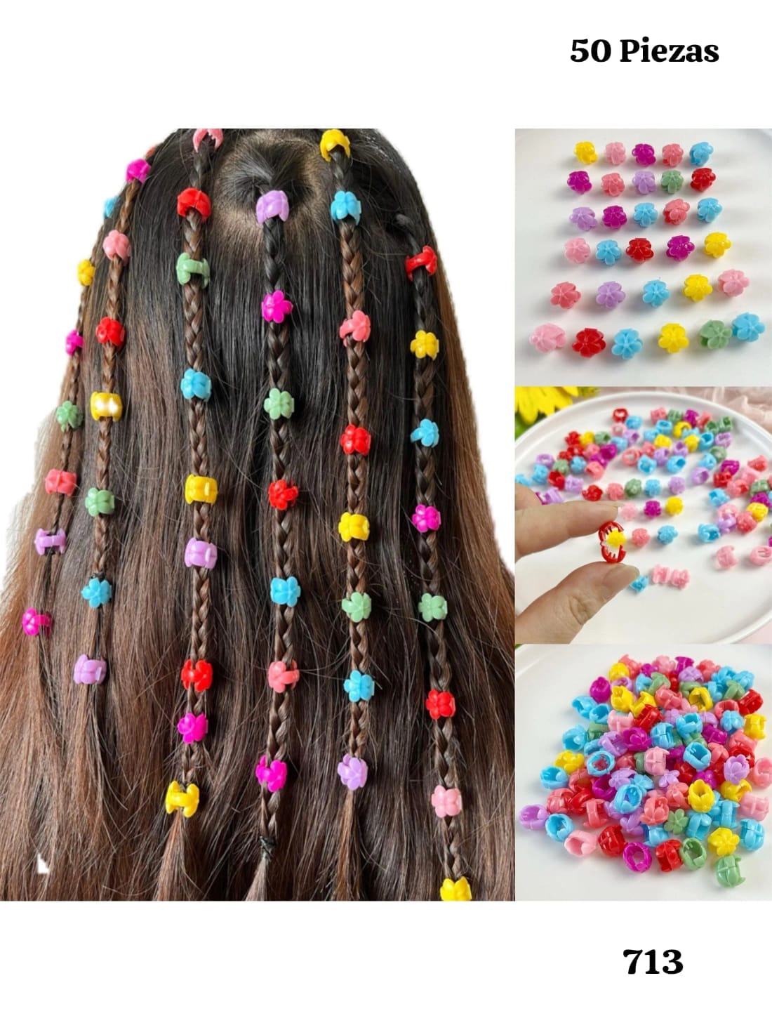 50 PIEZAS DE CLIPS DE PELO