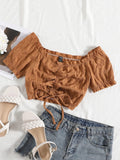 CROP TOP CAFE DE MUJER