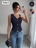 BLUSA ELEGANTE AZUL MARINO DE MUJER