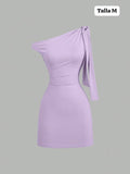 VESTIDO CORTO MORADO DE MUJER