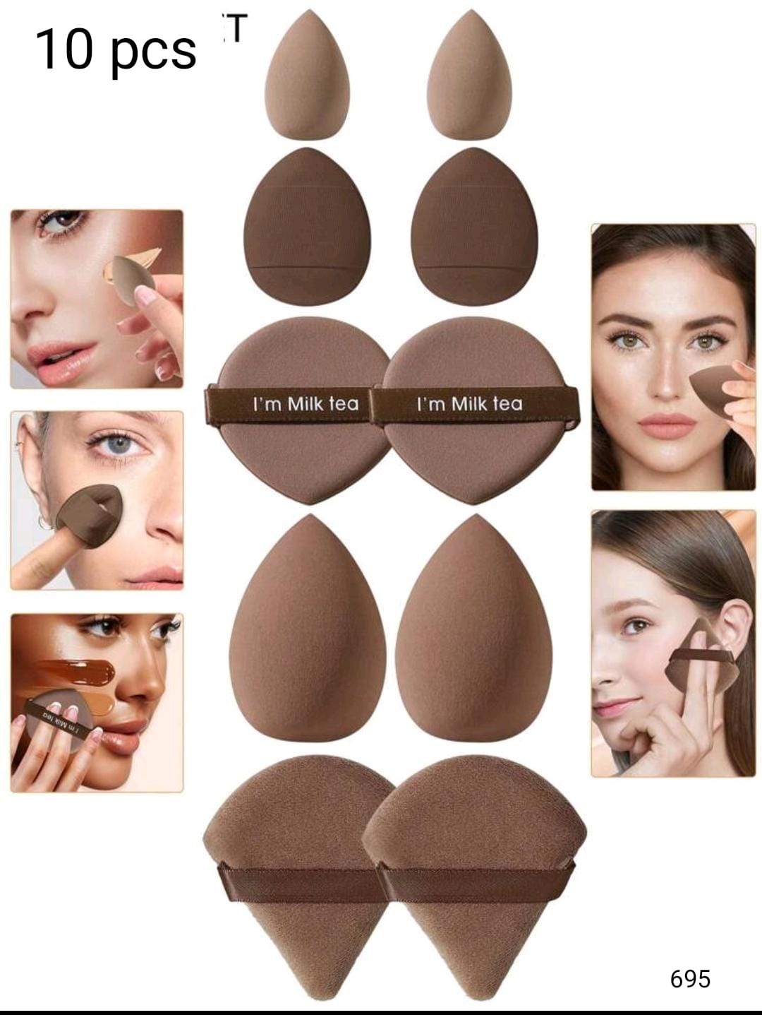 1O PIEZAS DE ESPONJAS DE MAQUILLAJE