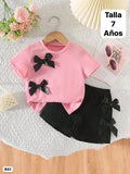 CONJUNTO DE SHORT DE NEGRO DE NIÑA