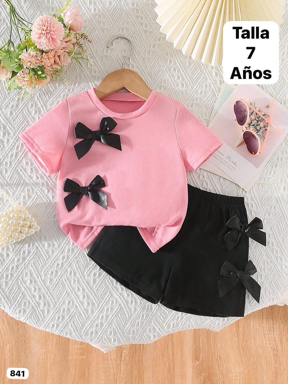 CONJUNTO DE SHORT DE NEGRO DE NIÑA