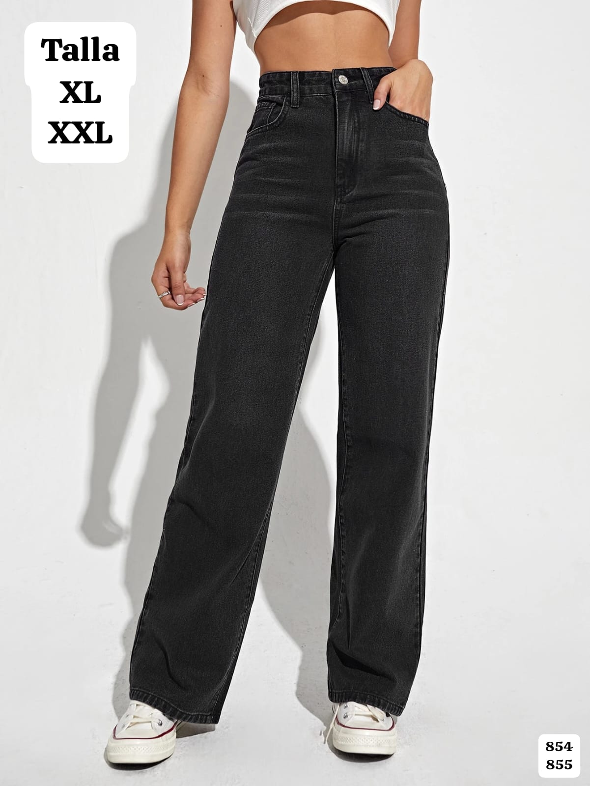 PANTALON NEGRO ANCHO DE MUJER