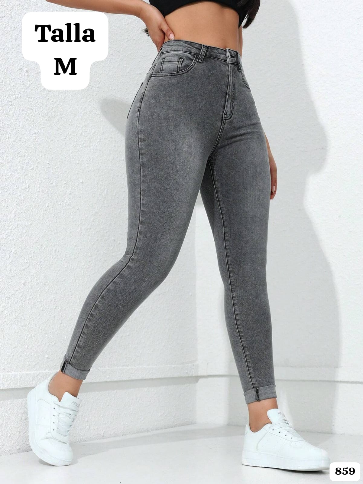 PANTALON SKINNY GRIS DE MUJER