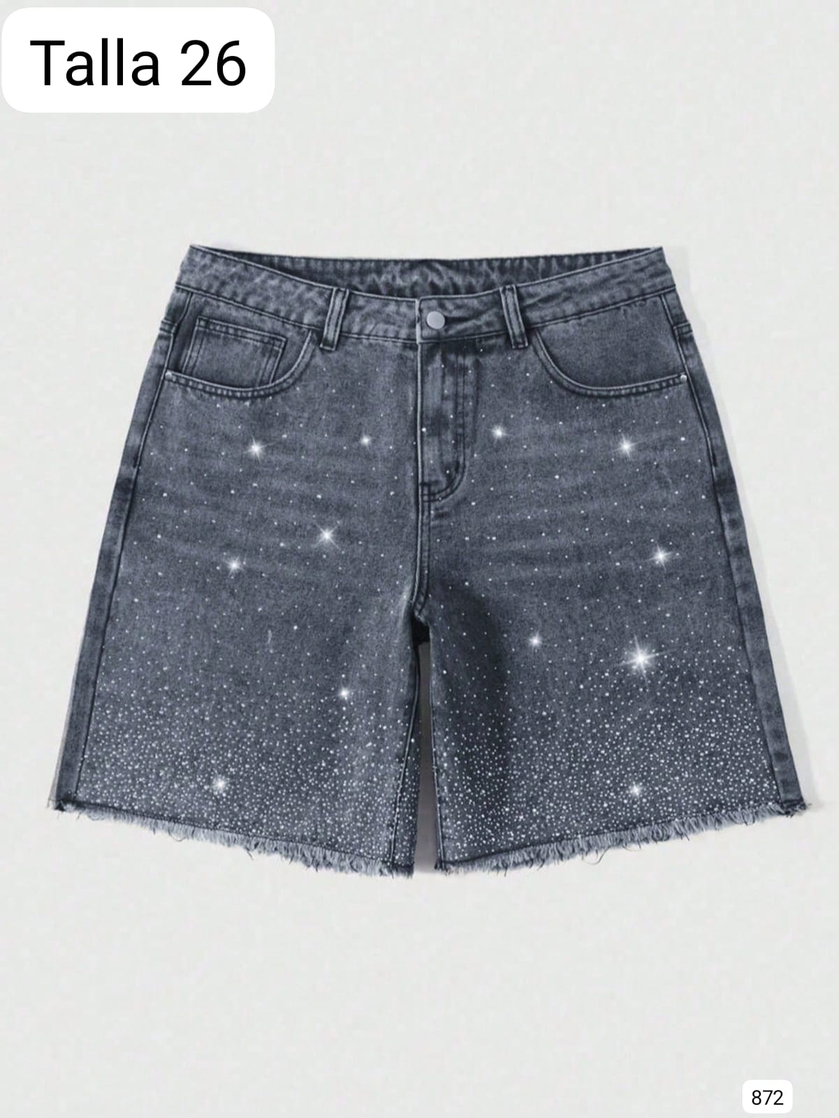 SHORT LARGO CON BRILLOS DE MUJER