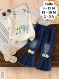 CONJUNTO DE NIÑA CON PANTALON CAMPANA