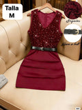 VESTIDO OCRE CORTO DE MUJER