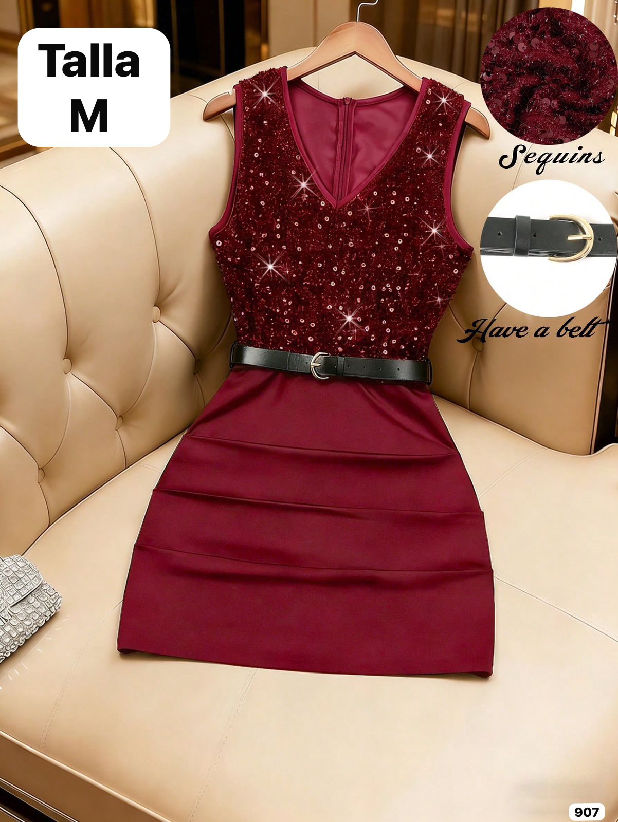 VESTIDO OCRE CORTO DE MUJER