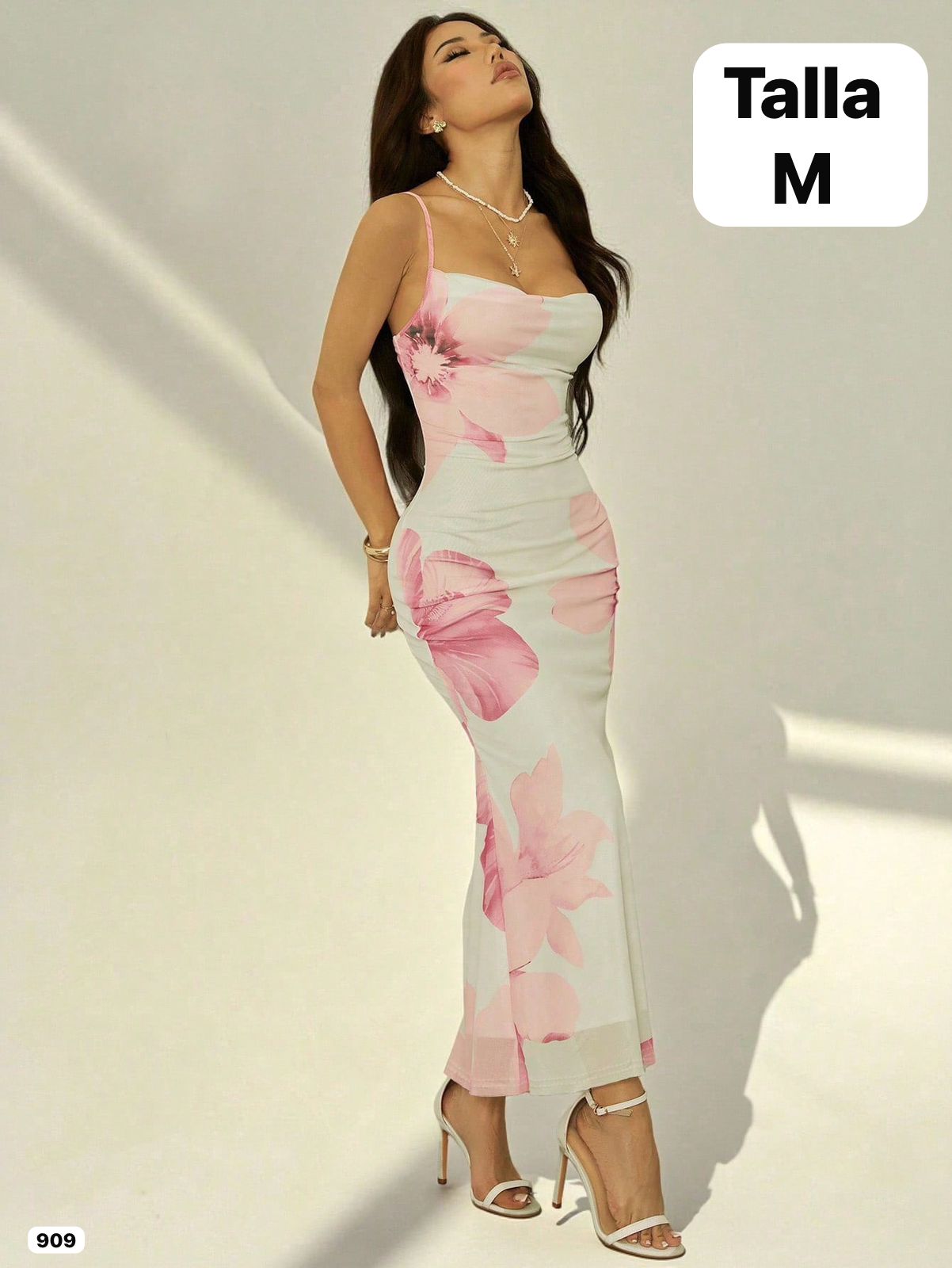VESTIDO LARGO PEGADO DE MUJER
