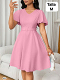 VESTIDO CORTO ROSA DE DAMA