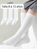 3 PARES DE CALZETAS LARGAS BLANCAS