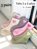 SET 5 PARES DE CALCETAS DE COLORES DE NIÑA