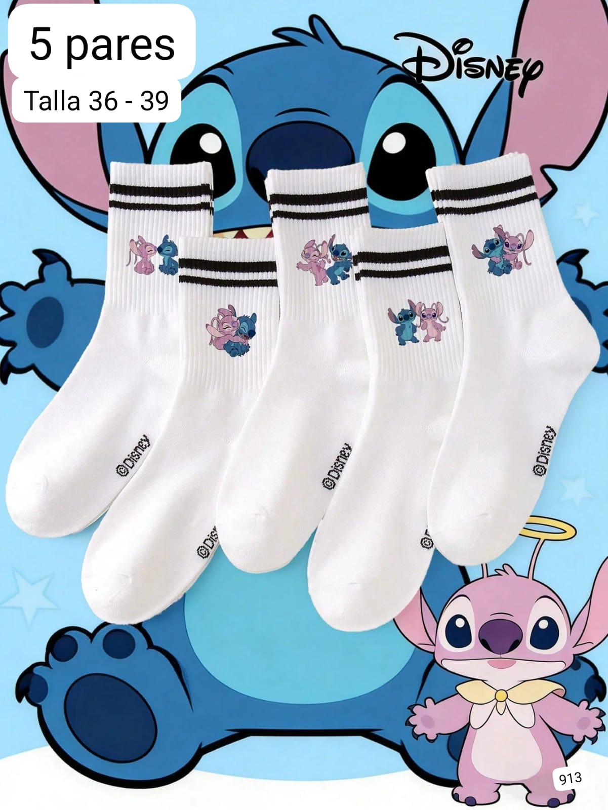 SET 5 PARES DE CALCETAS ALTAS DE STICH