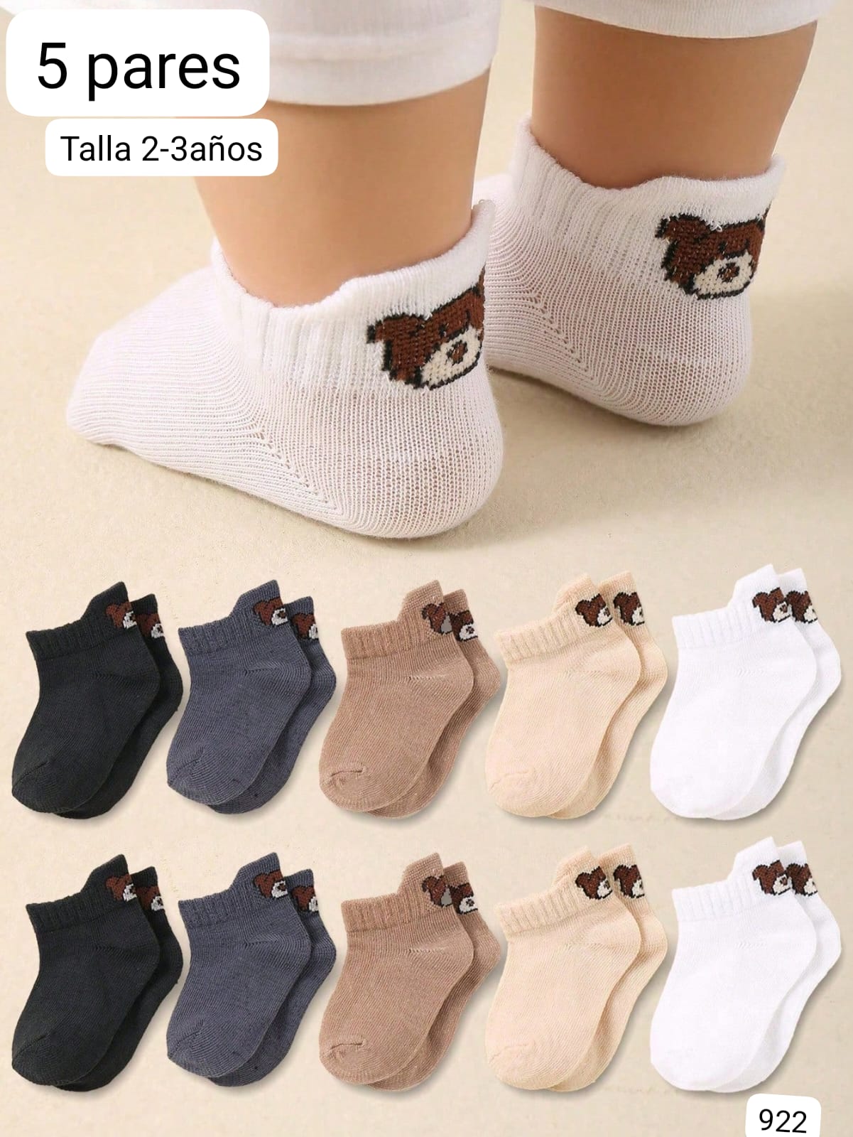 5 PARES DE CALCETINES DE OSITO