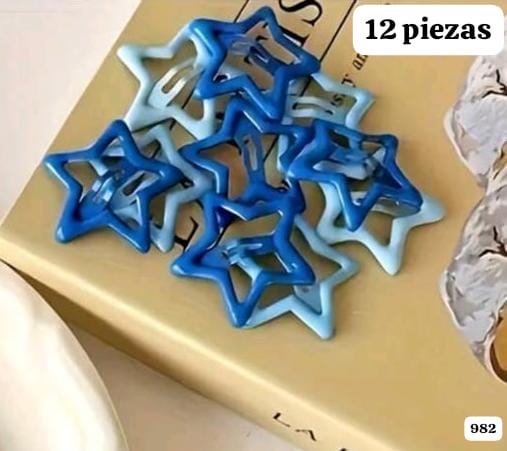 12 PIEZAS DE ESTRELLITAS DE CABELLO