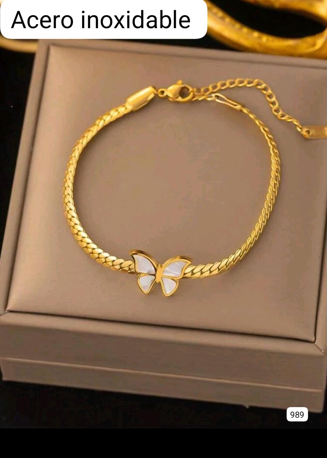 PULSERA DORADA DE MARIPOSA