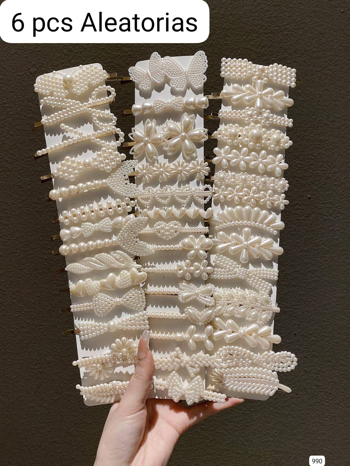 6 PIEZAS DE PINZAS BLANCAS