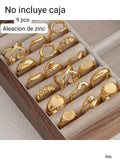 9 PIEZAS DE ANILLOS DORADOS