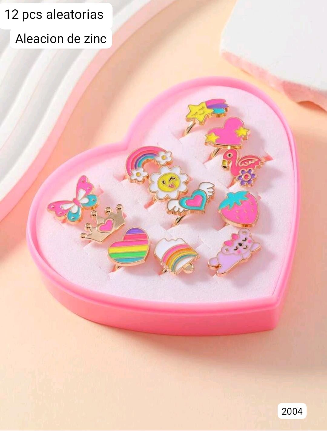 12 PIEZAS DE ANILLOS AJUSTABLES DE NIÑA