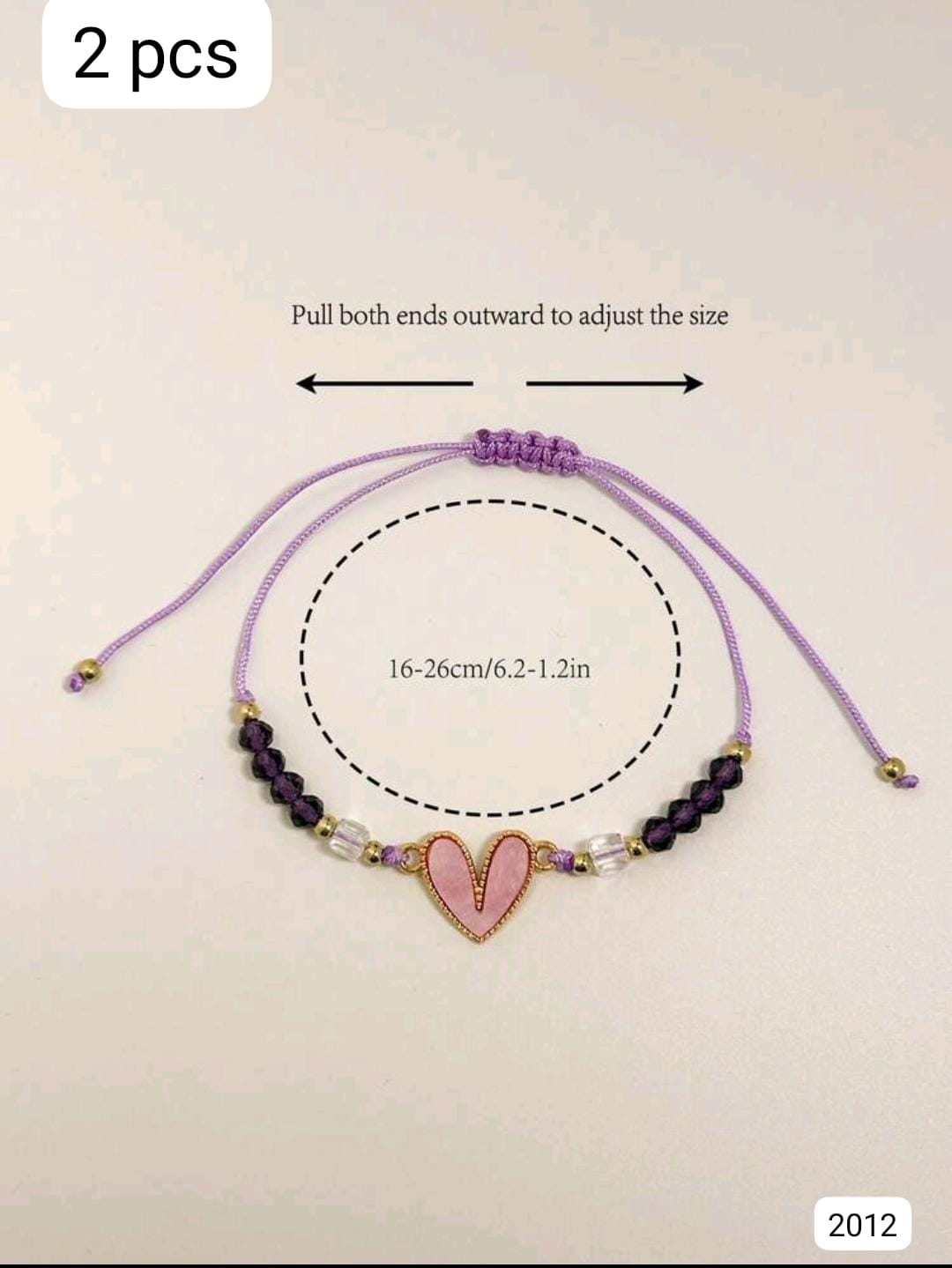 2 PULSERAS MORADAS DE AMISTAD
