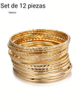 SET 12 PIEZAS DE PULSERAS DE HIERRO