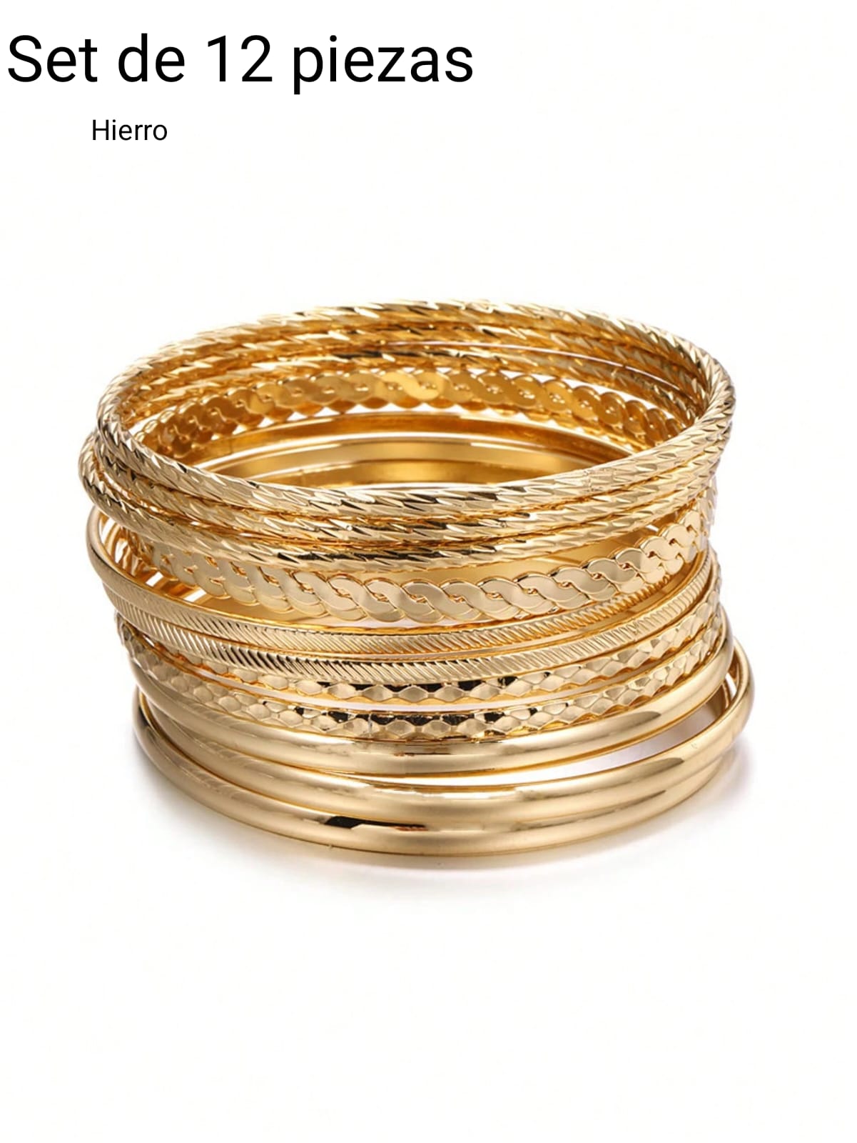 SET 12 PIEZAS DE PULSERAS DE HIERRO