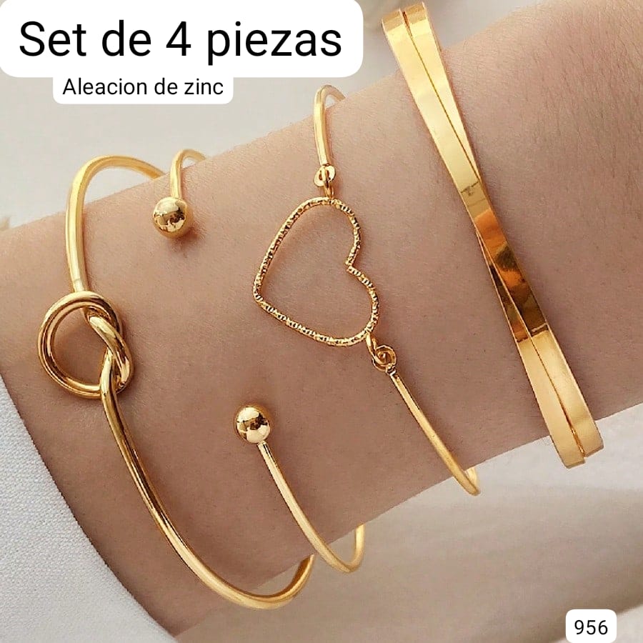 SET DE 4 OIEZAS DE ALEACIÓN DE ZINC
