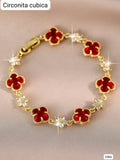 PULSERA DE TREBOL ROJO