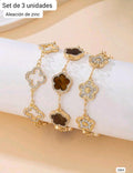 SET DE 3 PULSERAS ESTILO VANCLEF CAFE