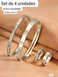 SET DE 4 UNIDADES DE PULSERAS Y  ANILLOS