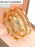 SET DE 3 PULSERAS DE ACERO