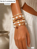 SET DE 5 PULSERAS DE PERLAS