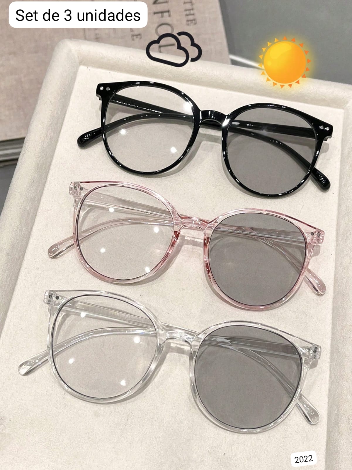 SET DE 3 ANTEOJOS CON PROTECCIÓN SOLAR