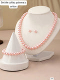 SET DE COLLAR + PULSERA + ARITOS DE PERLAS
