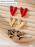 3 PARES DE ARITOS DE CORAZON