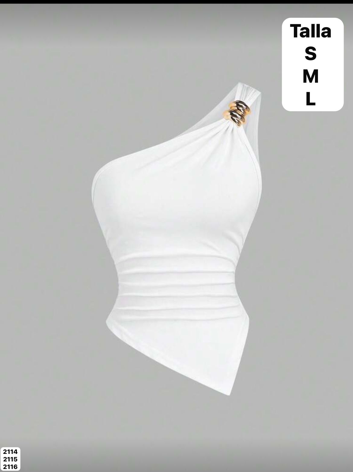BLUSA SWEETRA ASIMETRICA CON DIJEN DE METAL