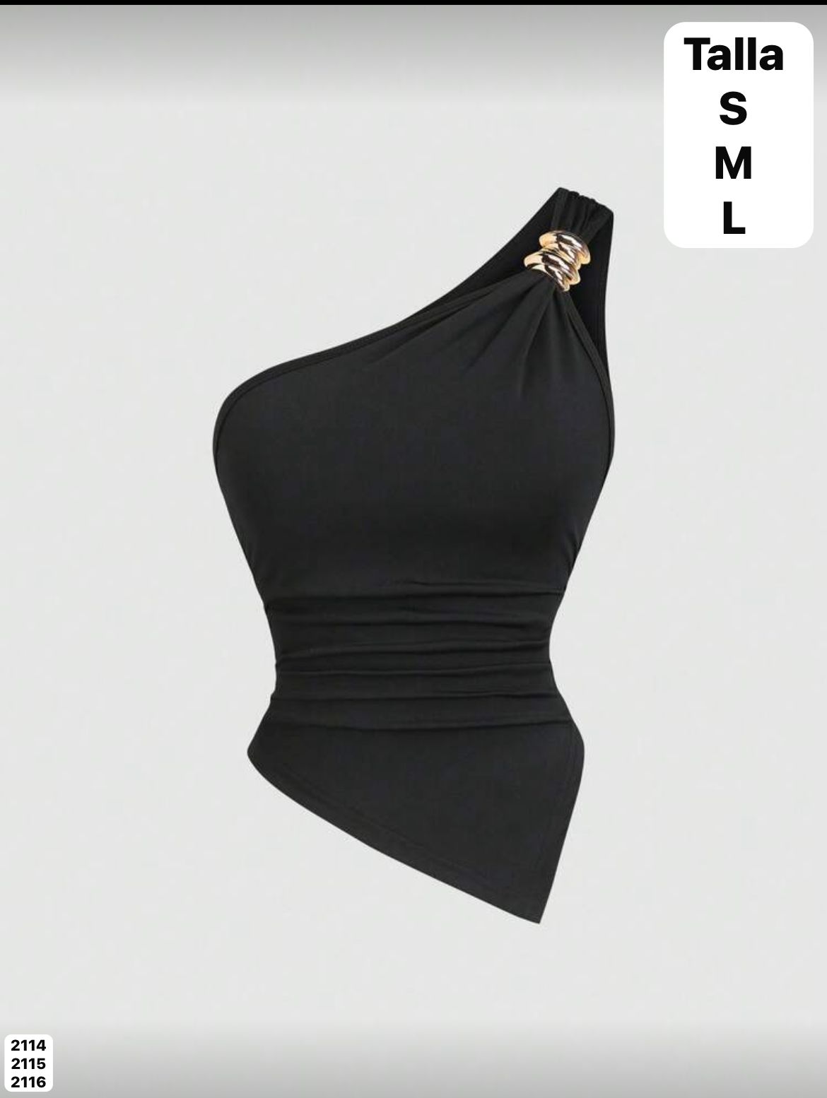 BLUSA SWEETRA ASIMETRICA CON DIJEN DE METAL