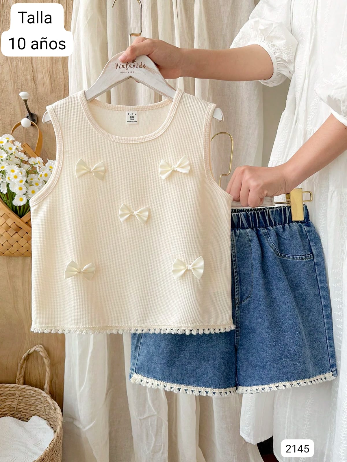 CONJUNTO DE SHORT JEAN DE NIÑA