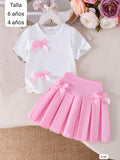 CONJUNTO DE FALDA ROSA DE NIÑA